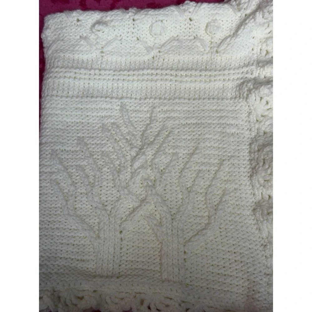 HandCrochet Baby Blanket Perfect Shower Gift White A1-0054